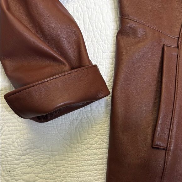 D & Co Brown Soft Leather Jacket size S - Picture 5 of 6